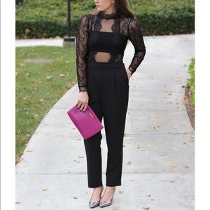 Express Mock Neck Lace Jumpsuit